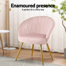 Artiss Armchair Velvet Pink Eloise-5