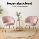 Artiss Armchair Velvet Pink Eloise-8