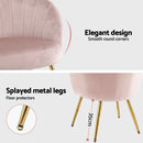 Artiss Armchair Velvet Pink Eloise-9