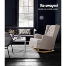 Artiss Rocking Chair Armchair Linen Fabric Beige Gaia-6