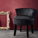 Artiss Vanity Stool Velvet Black Abella-8