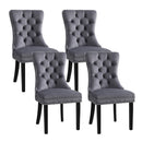 1 Set of 4 Artiss Dining Chairs Grey Velvet-1