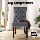 1 Set of 4 Artiss Dining Chairs Grey Velvet-4