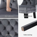 1 Set of 4 Artiss Dining Chairs Grey Velvet-6