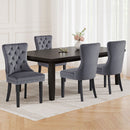 1 Set of 4 Artiss Dining Chairs Grey Velvet-7
