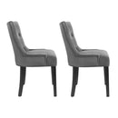 Artiss Dining Chairs Set of 2 Velvet French Provincial Grey-3
