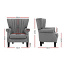 Artiss Armchair Wingback Grey Andrew-3