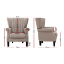 Artiss Armchair Wingback Beige Andrew-2