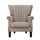Artiss Armchair Wingback Beige Andrew-3
