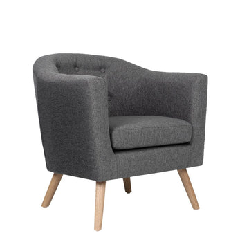 Artiss Armchair Tub Chair Grey Adora - 0