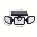 (2-piece set)74 LED solar sensor lights with motion sensors, 3-level brightness mode outdoor wall lights, suitable for front doors, courtyards, garages, and terraces-3