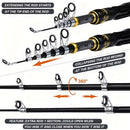 Proberus fishing rod reel set, including spinning reel, 2.4-meter fishing rod, fishing line, artificial bait, lead weight hook, complete set with storage bag-3