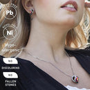 Infinity Love Heart Necklace, Birthstone Necklace for Women, Jewelry for Women with Healing Crystals, Allergy Free Pendant Necklace-13a-Protection-Rainbow Black-2