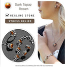 Infinity Love Heart Necklace, Birthstone Necklace for Women, Jewelry for Women with Healing Crystals, Allergy Free Pendant Necklace-15-Stress Relief-Dark Topaz Brown-3