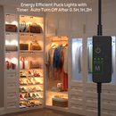 Under Cabinet Lighting, Timer & CCT 3000-6000K Puck Lights, Dimmable with Slider Controller, Plug-in Counter Lights for Kitchen Cabinet, Display Case, Bookshelf, Closet, Curio Cabinet (8Pack)-4