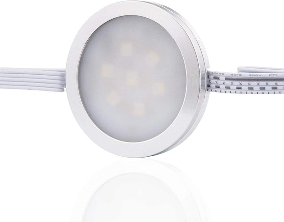 Under Counter LED Light Kit, RGBW Under Cabinet Lighting, 10 Packs Colored Cabinet Lights with Wireless 40-Key IR Dimmable Remote Control (10 Lights)