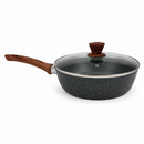 28cm PFOA Free Non-Stick Saute Pan with Lid, Marble-Effect Non-Stick Coating, Induction Compatible, Soft-Touch Handle, Dishwasher Safe-1