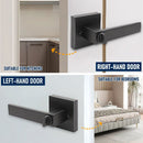 Matte Black Privacy Door Lever Handle with Keys, Heavy Duty Interior Door Lockset, Adjustable 60/70mm Backset, Reversible for Bedroom Bathroom Home Office-6