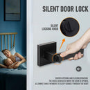 Matte Black Privacy Door Lever Handles with Keys, 2 Pack Heavy Duty Interior Door Lockset, Adjustable 60/70mm Backset, Reversible for Bedroom Bathroom Home Office-3