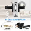 Privacy Door Lever Handle with Key, Heavy Duty Interior Door Lock, Round Design, 4 Pack, Matte Black-2