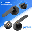 Privacy Door Lever Handle with Key, Heavy Duty Interior Door Lock, Round Design, 4 Pack, Matte Black-3