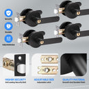 Privacy Door Lever Handle with Key, Heavy Duty Interior Door Lock, Round Design, 4 Pack, Matte Black-5