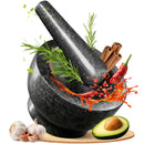 Granite Mortar and Pestle Set, 480ml Heavy Duty Stone Grinder Bowl with 15.5cm Pestle, Dark Grey, Manual Spice Grinder for Guacamole, Salsa, Pesto, Herbs, Spices, Nuts & Seeds-1