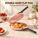 Double-Sided Non-Stick Frying Pan, Flip Pancake Pan with Heat-Resistant Handle for Eggs, Pancakes & Toast, Gas Electric & Ceramic Stoves-Pink-2