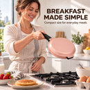 Double-Sided Non-Stick Frying Pan, Flip Pancake Pan with Heat-Resistant Handle for Eggs, Pancakes & Toast, Gas Electric & Ceramic Stoves-Pink-10