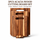 3Pcs Wooden Cutting Board Set with Storage Stand, Chopping Boards for Kitchen Food Preparation-3