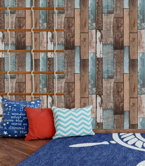 Self Adhesive Vinyl Wallpaper For Furniture Countertop Emerald green brown wood grain Pattern Decorative Sticker,0.45*6M