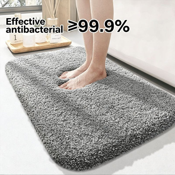 Ultra-soft and absorbent bathroom mat | 3.5cm thick, antibacterial and non-slip TPR material, machine washable, quick-drying, suitable for showers, bathtubs and entryways (brown,15.75*23.62in)