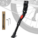 Single Adjustable Bicycle Kickstand - Suitable for 22'' to 17'' - Single Bicycle Stand - Side Stand - Aluminum Stainless Steel - Sturdy Wide Base - Easy to Install - Universal - Black - Bicycle, E-Bike, City Bike & Mountain Bike - With Hex Wrench-1