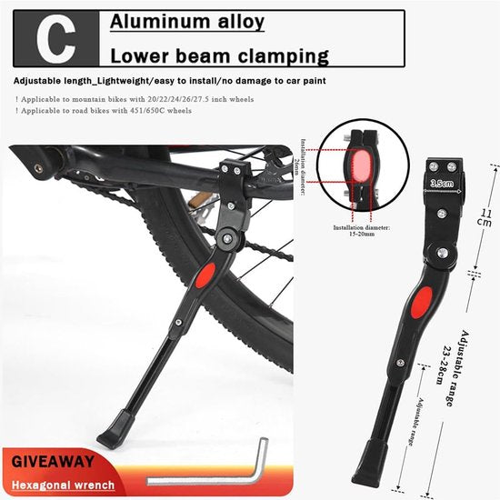 Bicycle stand - Adjustable bicycle stand - Anti-wear stand Bicycle stand 20-27.5 inch wheels