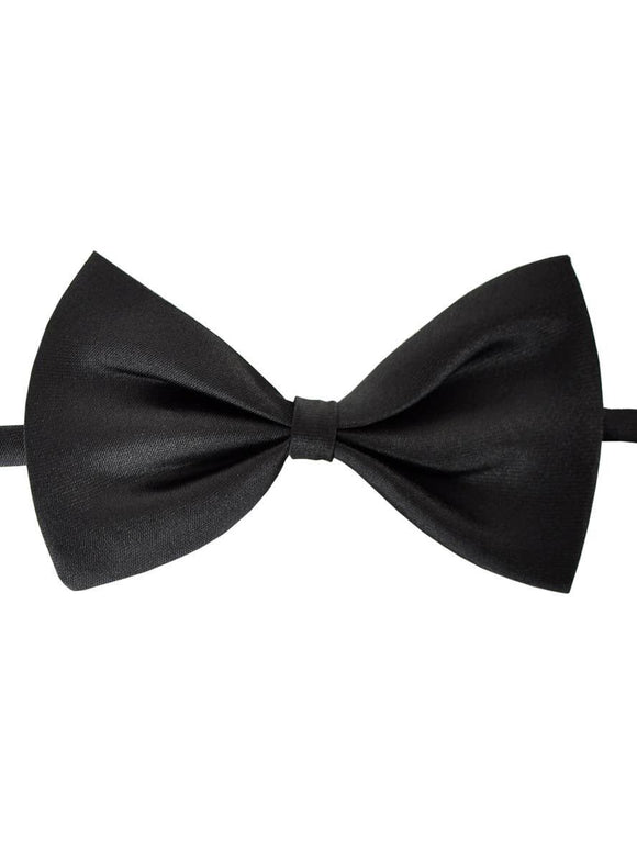 Classic Black Satin Adjustable Costume Bow Tie