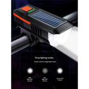 Bike Horn Headlight Solar/USB Dual Charging Bike Horn Light High Brightness Bike Headlight Waterproof Bike Horn Light Ideal for Mountain and Road Night Riding Essential Gear for Night Cycling-5