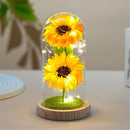 Sunflower Gift for Women,Sun Flowers Home Decor,Preserved Sunflower Bouquet in Glass Dome,Birthday Gifts for Her Mom-2