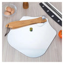 Removable Pizza Shovel With Foldable Wooden Handle For Easy Storage Spatula Paddle For Baking(Flat handle)-2
