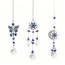 Blue Demon Eye Butterfly Crystal Pendant 3-Piece Set-1