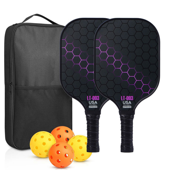 Blue Pickleball Set With 2 Paddles-4 Balls And Gray Carrying Bag
