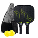 Blue Pickleball Set With 2 Paddles-4 Balls And Gray Carrying Bag-8