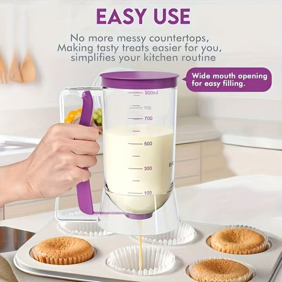 Cake Batter Dispenser Measuring Cup Baking Tool - Purple