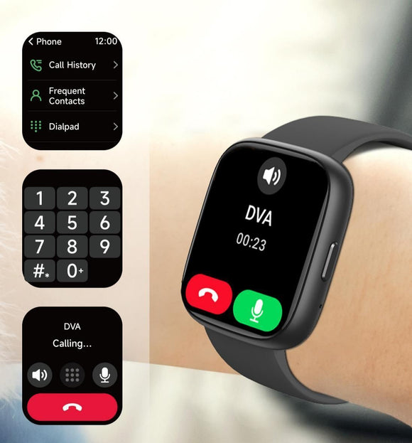 Green Unisex Health Monitoring Smart Watch with Call Function