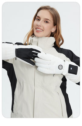 Outdoor Smart Heated Winter Gloves White - 0