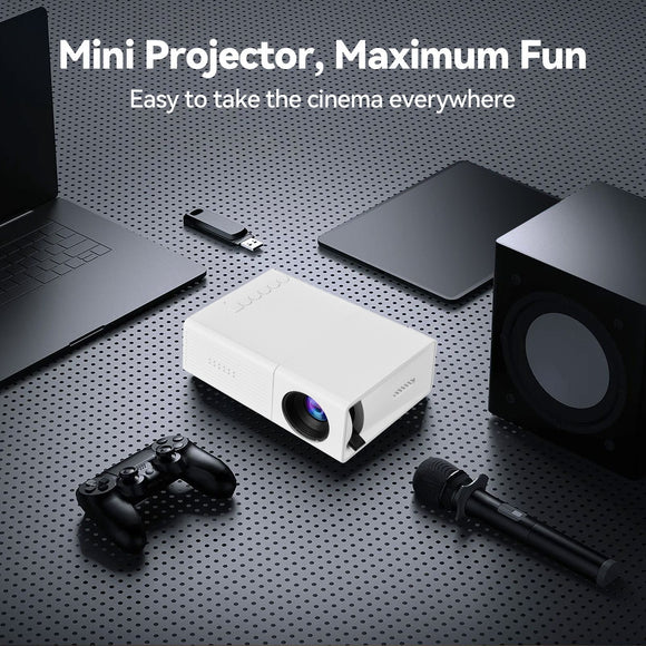 White M3S 1080P Mini Projector AU Plug Includes Manual