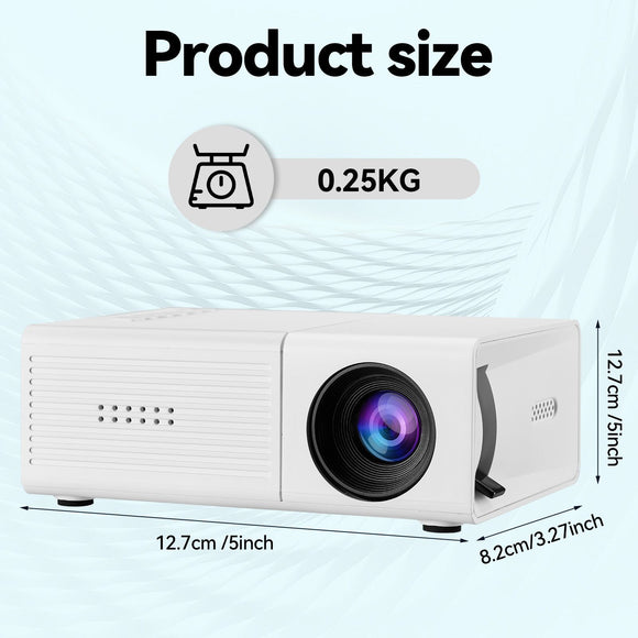 White M3S 1080P Mini Projector AU Plug Includes Manual