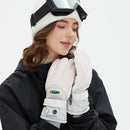 Windproof Water-Repellent Fleece-Lined Self-Heating Gloves Pink-1