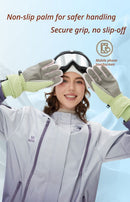 Windproof Water-Repellent Fleece-Lined Self-Heating Gloves Pink-5