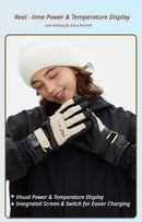 Winter Self-Heating Windproof Touchscreen Gloves-Beige Black-5