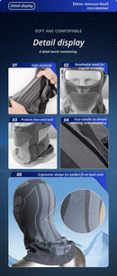 White and Grey Unisex Windproof Ski Balaclava, Thermal Neck Gaiter & Motorcycle Face Mask-5